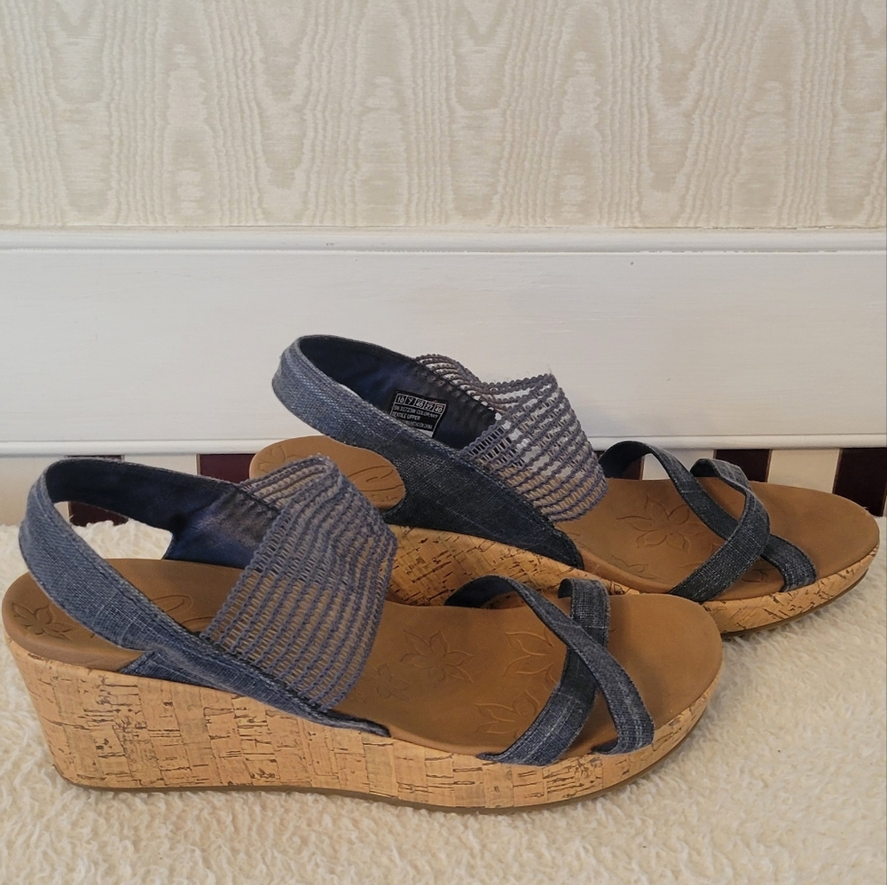 Sketchers Cali Beverlee Blue Timeless Touch Wedge… - image 3